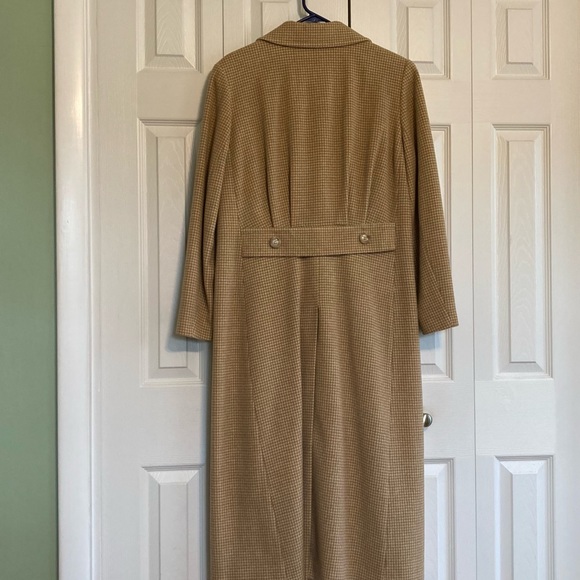 🍀VTG Cashmere Wool RICE Coat Company Houndstooth Check Coat - Picture 2 of 7